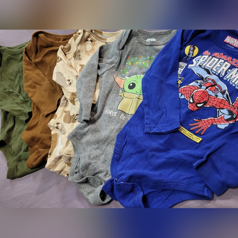 Bundle Of Long-Sleeved Baby Onesies 12-18 Months